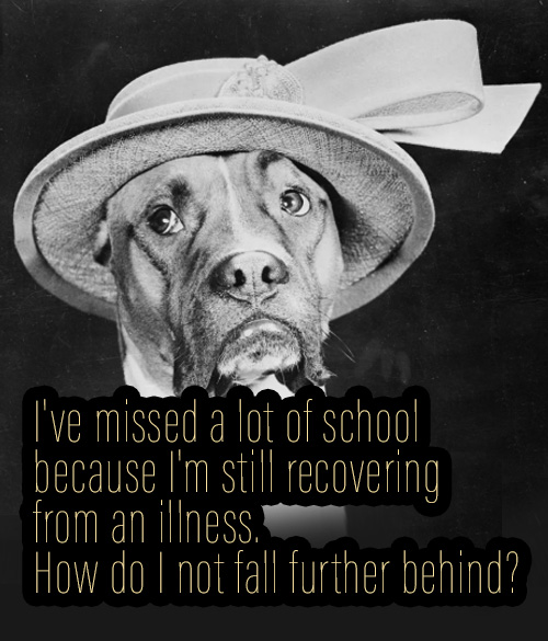 I've missed a lot of school because I'm still recovering from an illness. How do I not fall further behind?