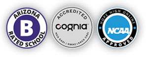 AZ Grade B, Cognia, and NCAA Accreditation Logos
