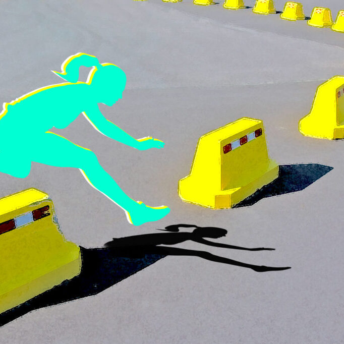 Illustration of a student overcoming obstacles